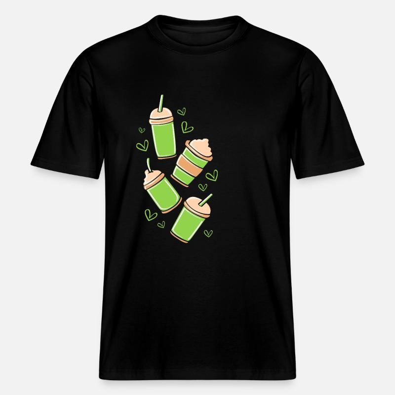 Matcha Tee - RELAXED FIT Unisex Organic T-Shirt - Schwarz