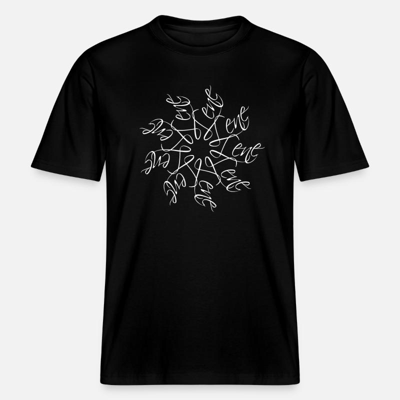 Lene Nom Nom Mandala -  T-shirt unisexe RELAXED FIT en coton bio - noir