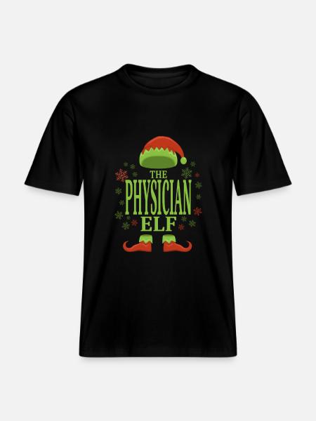 Doctor Christmas Elf - RELAXED FIT Unisex Organic T-Shirt - black