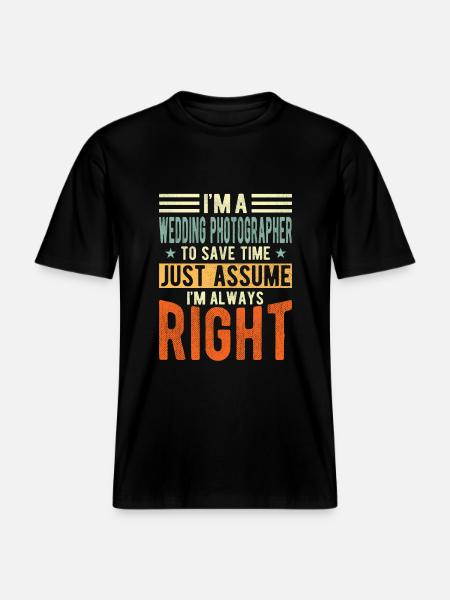 Wedding Photographer - RELAXED FIT Unisex Organic T-Shirt - black