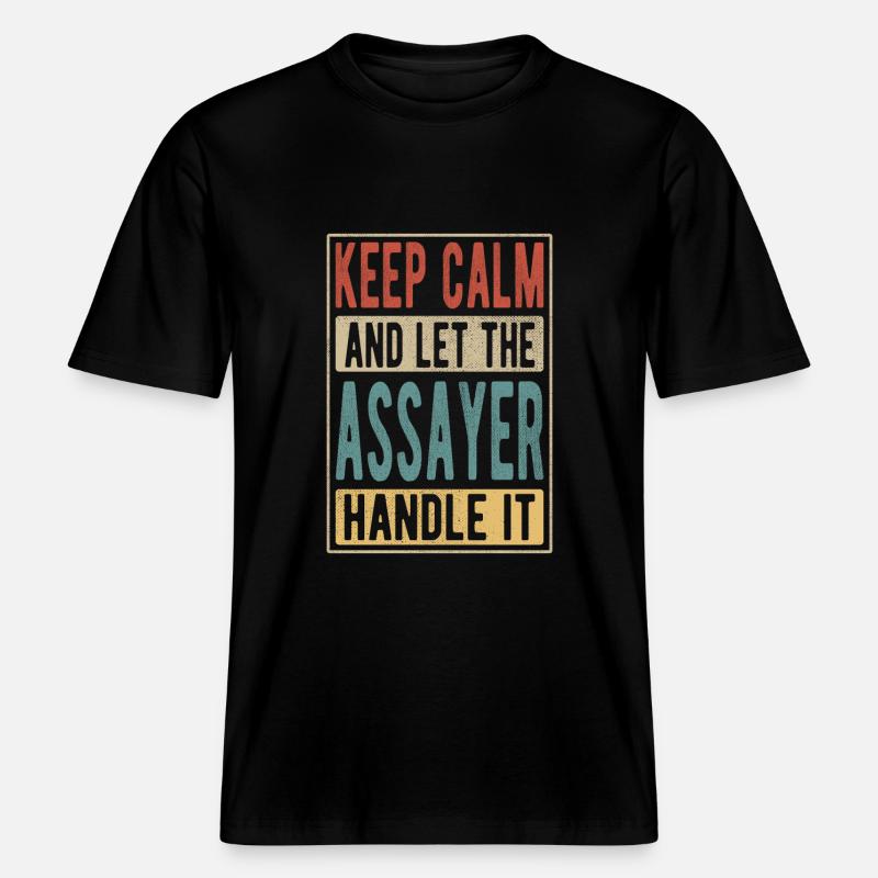 Prüfer Retro Geschenk -  RELAXED FIT Unisex Organic T-Shirt - Schwarz
