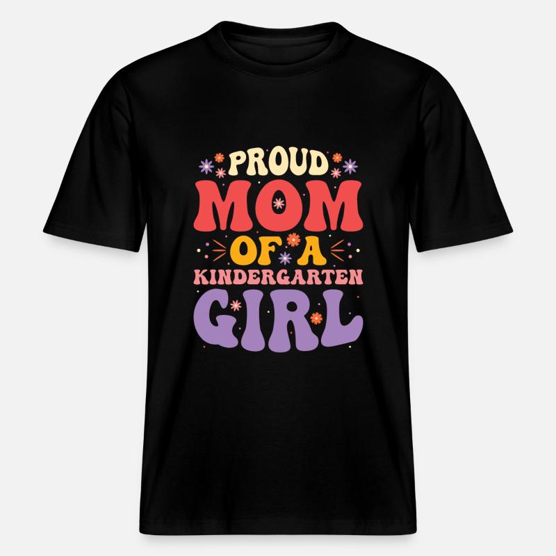 Stolze Mutter Eines Kindergartenmädchens -  RELAXED FIT Unisex Organic T-Shirt - Schwarz
