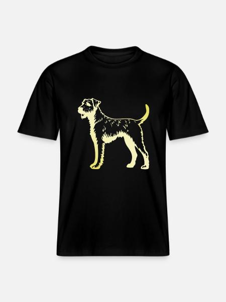 Airedale Terrier Dog Silhouette - RELAXED FIT Unisex Organic T-Shirt - black