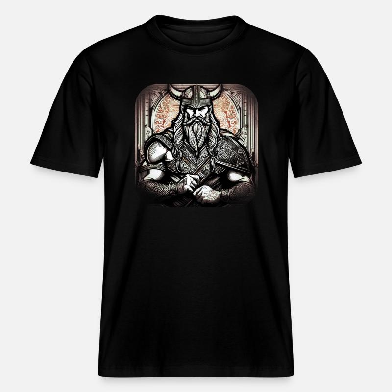 Stolzer Wikinger Krieger Germane -  RELAXED FIT Unisex Organic T-Shirt - Schwarz