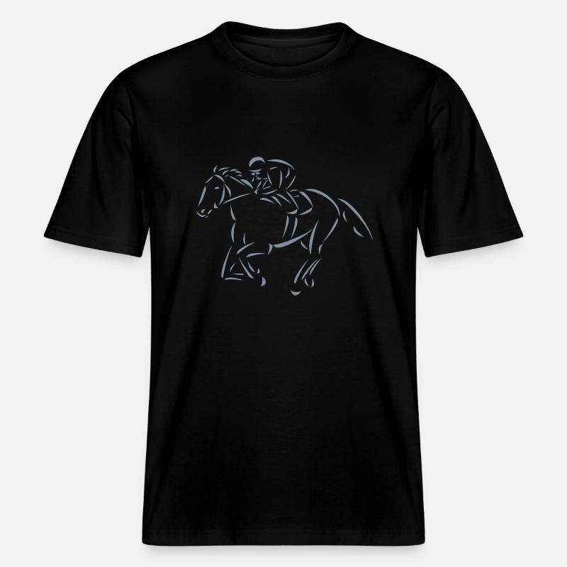 Rennpferd -  RELAXED FIT Unisex Organic T-Shirt - Schwarz