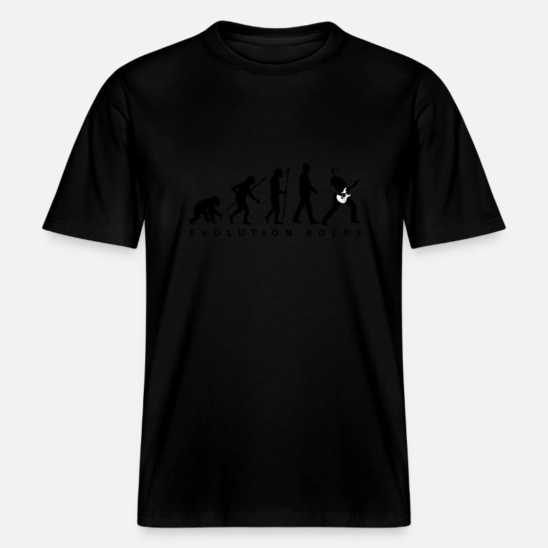 evolution_rocks_032012_b_2c -  T-shirt unisexe RELAXED FIT en coton bio - noir