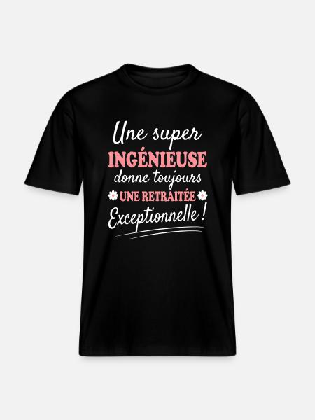 Exceptionnelle Ingénieuse Retraitée -  T-shirt unisexe RELAXED FIT en coton bio - noir