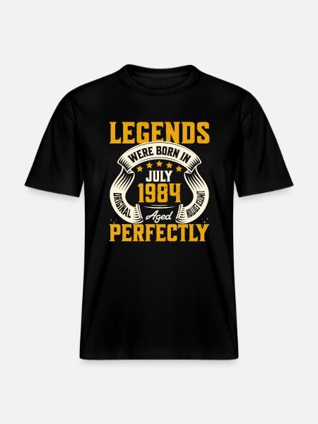 40th Anniversary July Year 1984 -  RELAXED FIT Unisex Organic T-Shirt - black