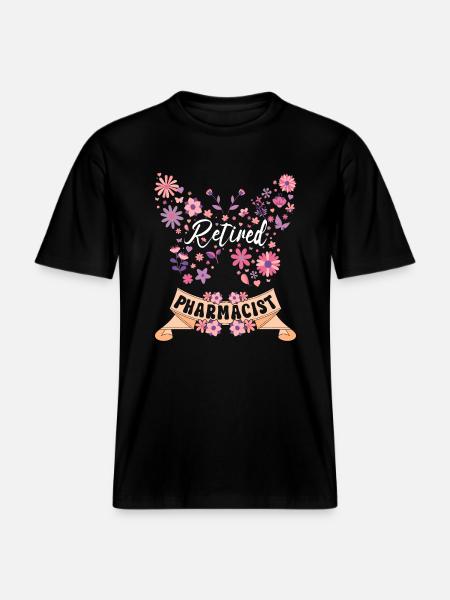 Retraitée Femme Pharmacienne Retraite -  T-shirt unisexe RELAXED FIT en coton bio - noir