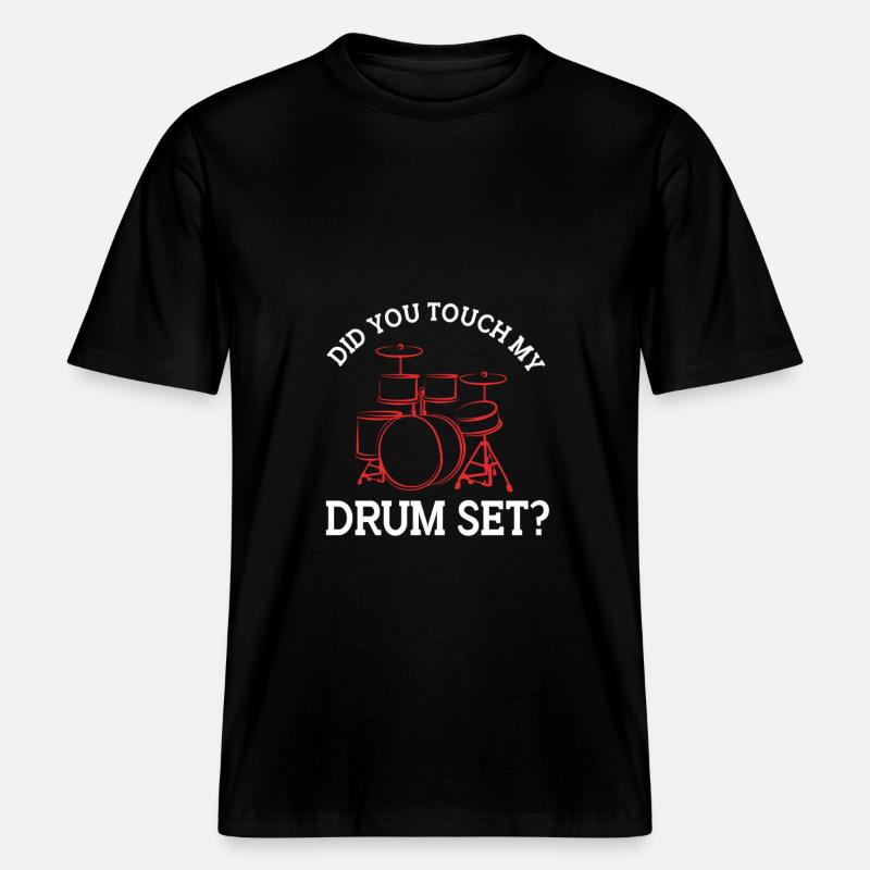 Drummer Drumsticks Tambours -  T-shirt unisexe RELAXED FIT en coton bio - noir