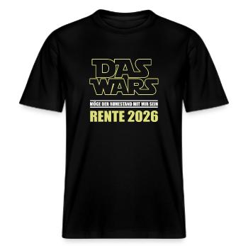 RENTE 2026 - MÖGE DER RUHESTAND MIT MIR SEIN! -  RELAXED FIT Unisex Organic T-Shirt - Schwarz - Vorne - Alina (178cm) & Michal (187cm)