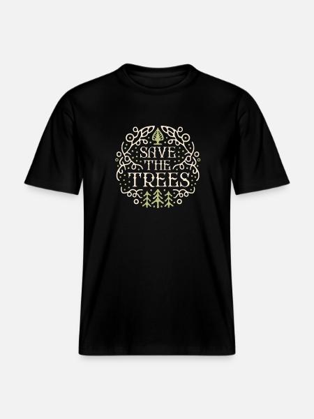Save the trees -  RELAXED FIT Unisex Organic T-Shirt - black