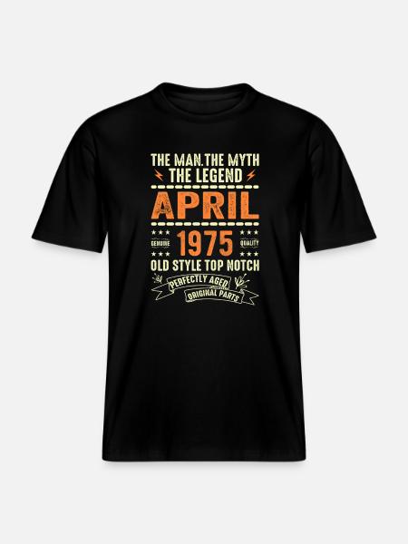 APRIL 1975, APRIL 1975 -  RELAXED FIT Unisex Organic T-Shirt - black