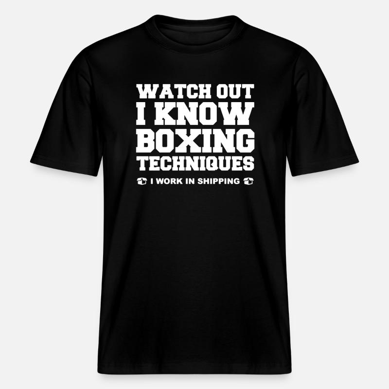 I Know Boxing Techniques -  RELAXED FIT Unisex Organic T-Shirt - black