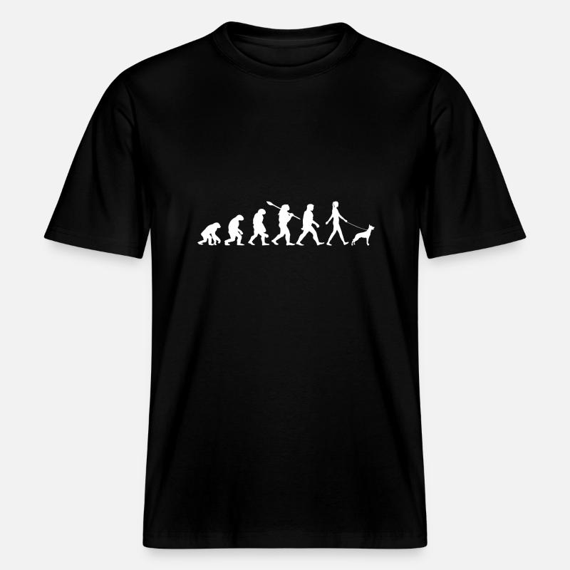 Evolution Lustiger Belgischer Schäferhund Malinois -  RELAXED FIT Unisex Organic T-Shirt - Schwarz