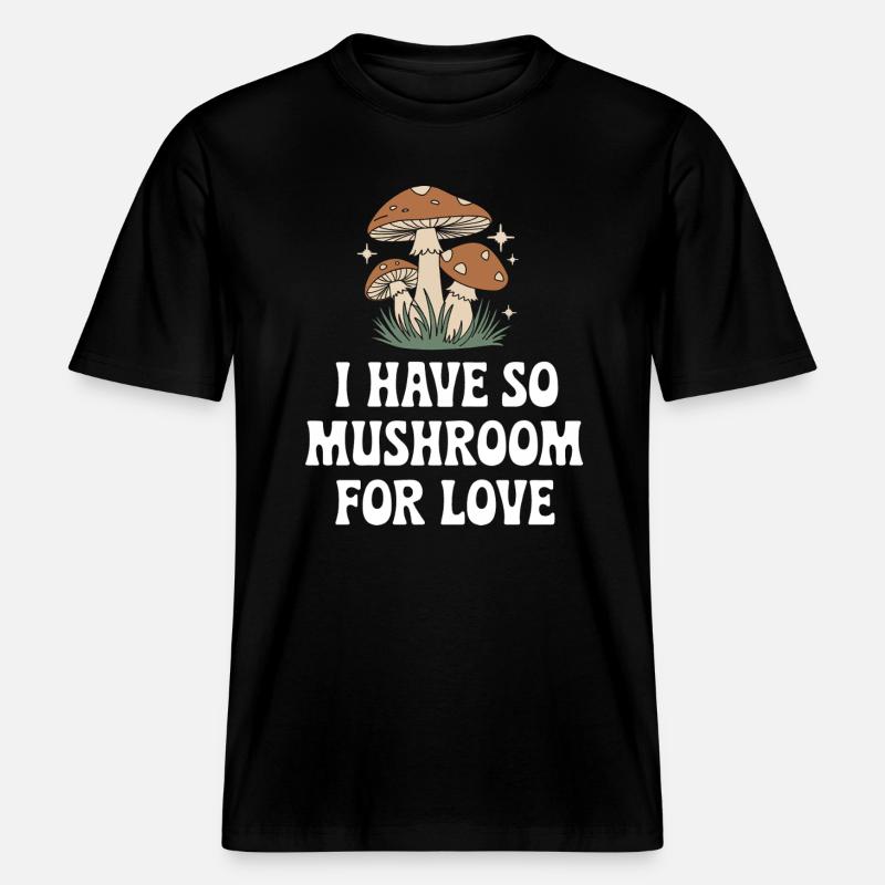 Champignons Champignons Champignon Champignon -  T-shirt unisexe RELAXED FIT en coton bio - noir