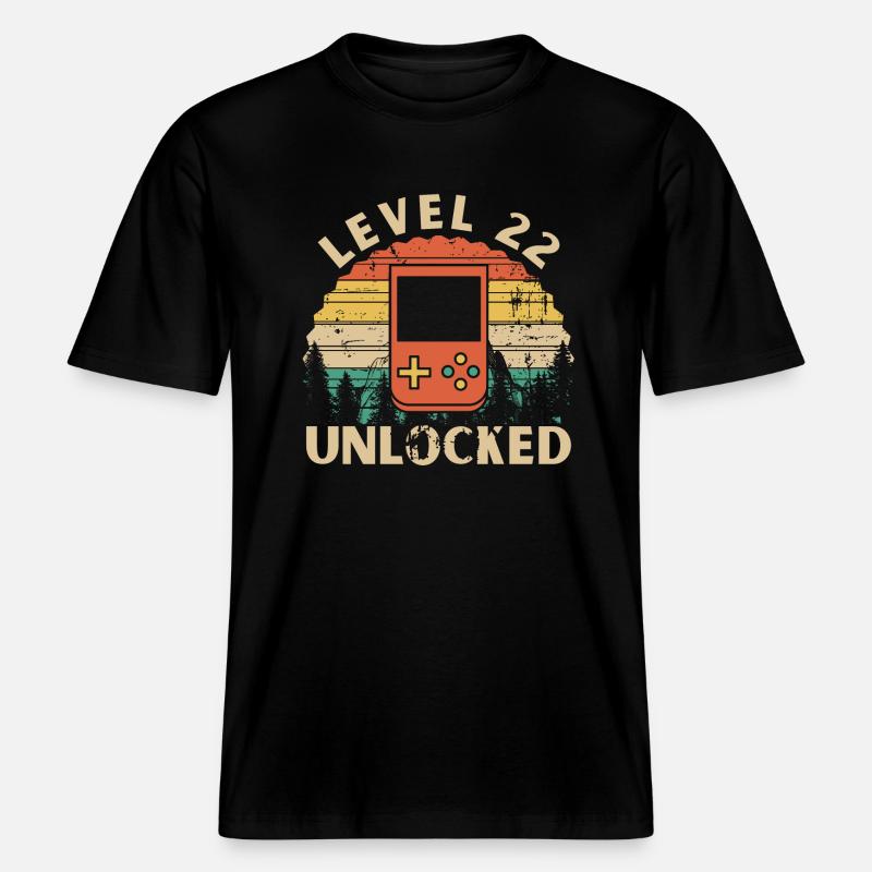 Level 22 Unlocked - T-shirt unisexe RELAXED FIT en coton bio - noir