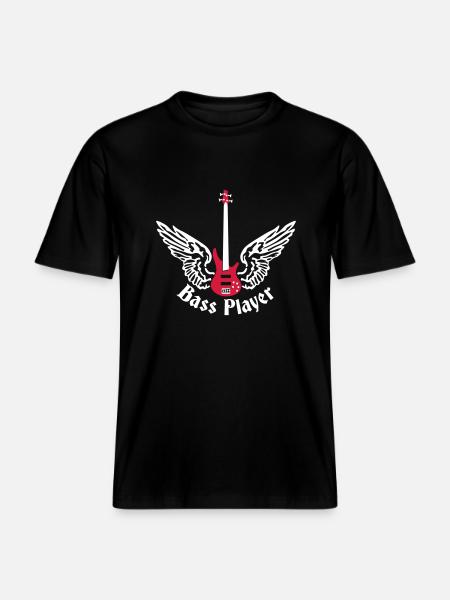 bass_guitar_072011_f_2c -  RELAXED FIT Unisex Organic T-Shirt - black