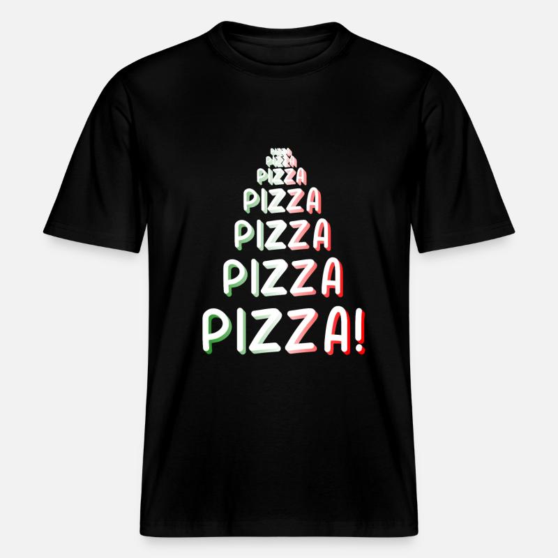 Pizza Pizza Pizza -  T-shirt unisexe RELAXED FIT en coton bio - noir
