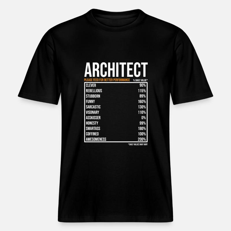 Architecte du jour Drôle d’architecte -  T-shirt unisexe RELAXED FIT en coton bio - noir