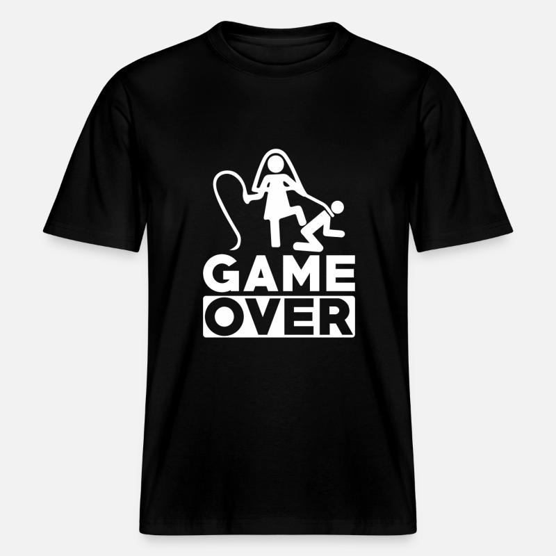 Hochzeit Ehe Ehemann Game Over -  RELAXED FIT Unisex Organic T-Shirt - Schwarz