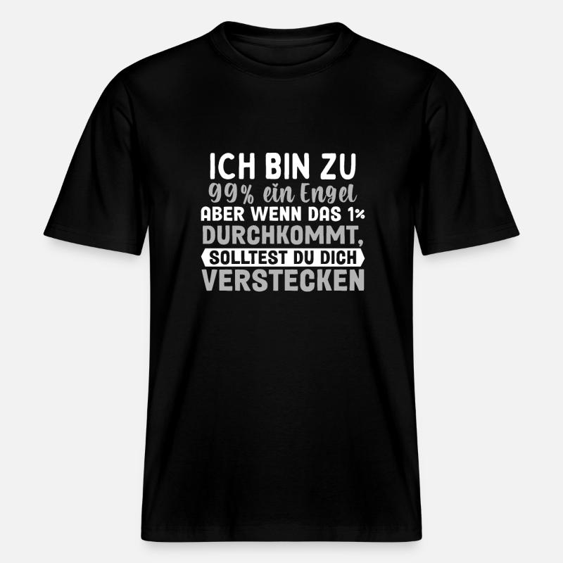 Ich Bin Fast Ein Engel -  RELAXED FIT Unisex Organic T-Shirt - Schwarz