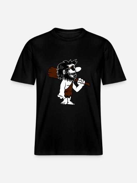 Caveman funny comic sunglasses - RELAXED FIT Unisex Organic T-Shirt - black