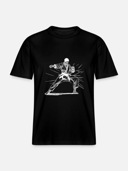 Karate fighters Okinawan sparring tradition -  RELAXED FIT Unisex Organic T-Shirt - black