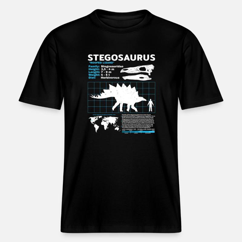 Fiche technique de Stegosaurus -  T-shirt unisexe RELAXED FIT en coton bio - noir