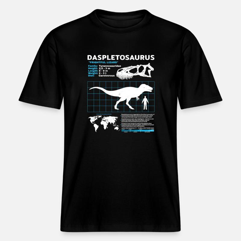 Fiche technique du Daspletosaurus -  T-shirt unisexe RELAXED FIT en coton bio - noir