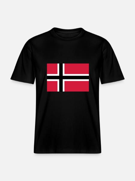 drapeau_norvege - T-shirt unisexe RELAXED FIT en coton bio - noir