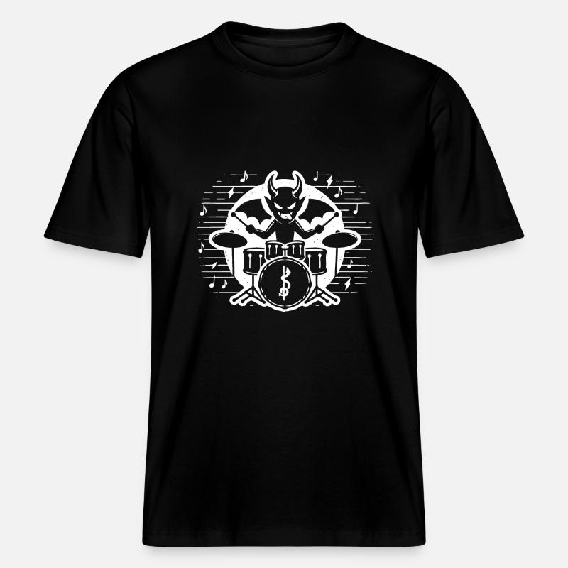 Conception diabolique du batteur - T-shirt unisexe RELAXED FIT en coton bio - noir