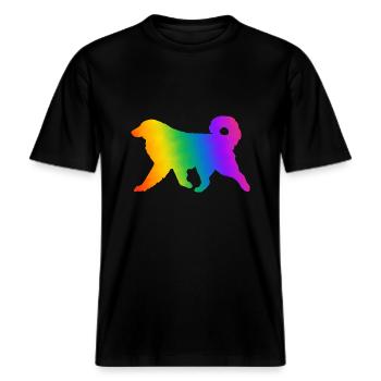 Pyrenäen-Sennenhund, vollständig anpassbar nach Wunsch -  RELAXED FIT Unisex Organic T-Shirt - Schwarz - Vorne - Alina (178cm) & Michal (187cm)