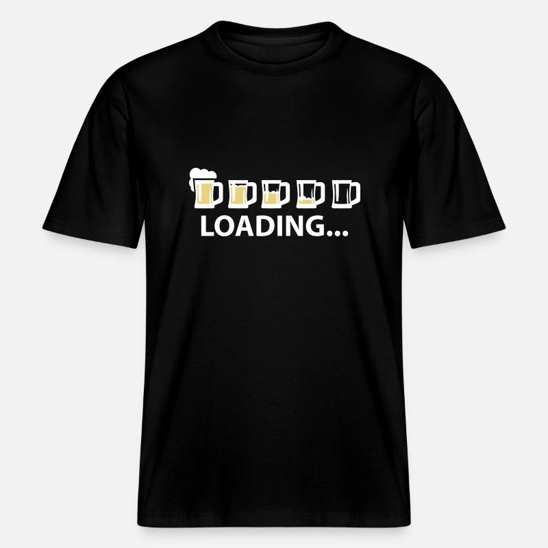 Drunk Loading Beer -  RELAXED FIT Unisex Organic T-Shirt - Schwarz