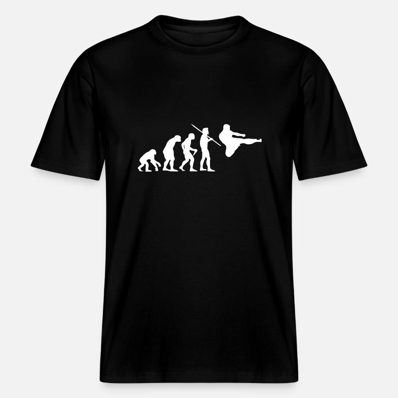 Evolution des Menschen - Kampfsport -  RELAXED FIT Unisex Organic T-Shirt - Schwarz