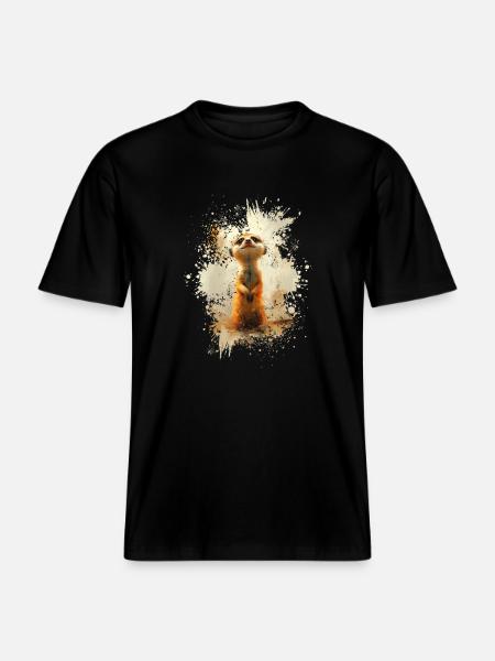Suricates et animaux mignons - T-shirt unisexe RELAXED FIT en coton bio - noir