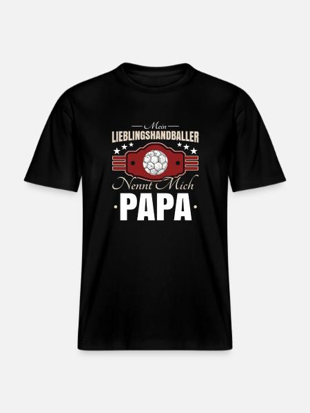 Handball Papa -  RELAXED FIT Unisex Organic T-Shirt - Schwarz