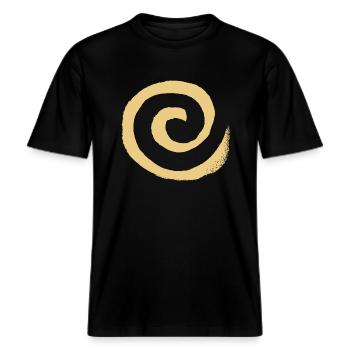 Spirale -  RELAXED FIT Unisex Organic T-Shirt - Schwarz - Vorne - Alina (178cm) & Michal (187cm)