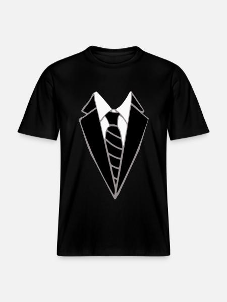 Falsk jakkesæt - Slips -  Økologisk unisex T-shirt RELAXED FIT - sort