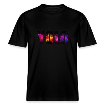 Yolo -  T-shirt unisexe RELAXED FIT en coton bio - noir - Devant - Alina (178cm) & Michal (187cm)