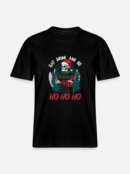 hohoho scary skulls - RELAXED FIT Unisex Organic T-Shirt - black