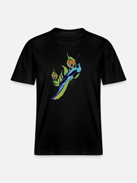 Pfau - RELAXED FIT Unisex Organic T-Shirt - Schwarz