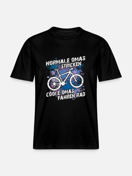 Coole Oma fährt Fahrrad lustiger Omaspruch - RELAXED FIT Unisex Organic T-Shirt - Schwarz