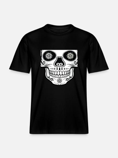 Mexican skull mouthguard -  RELAXED FIT Unisex Organic T-Shirt - black
