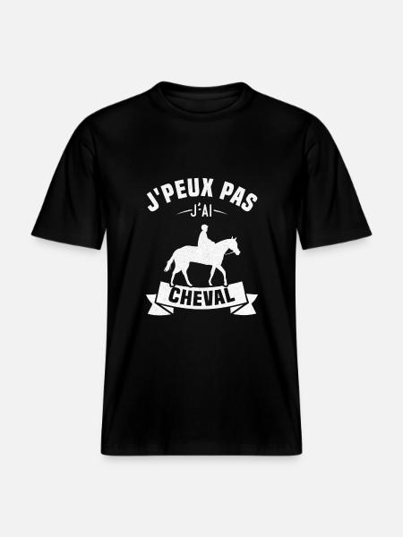J'peux pas j'ai cheval - T-shirt unisexe RELAXED FIT en coton bio - noir