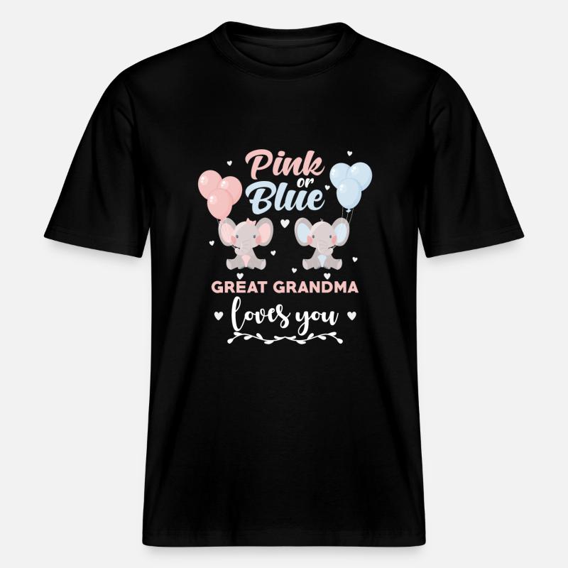 Rosa Oder Blauer Urgroßmutter Elefant - RELAXED FIT Unisex Organic T-Shirt - Schwarz