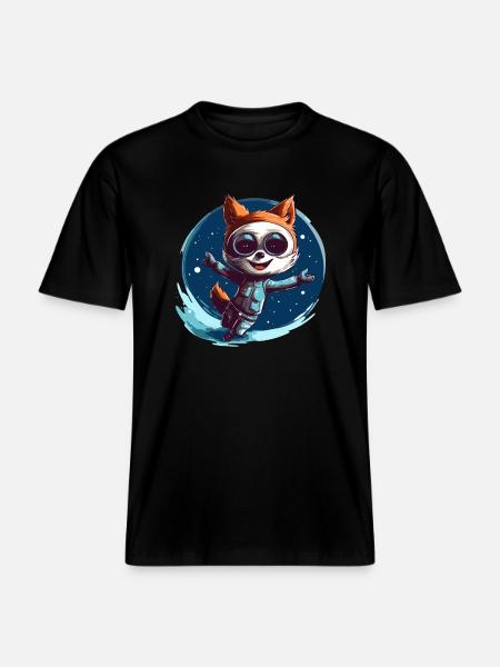 Come hug the space fox - RELAXED FIT Unisex Organic T-Shirt - black