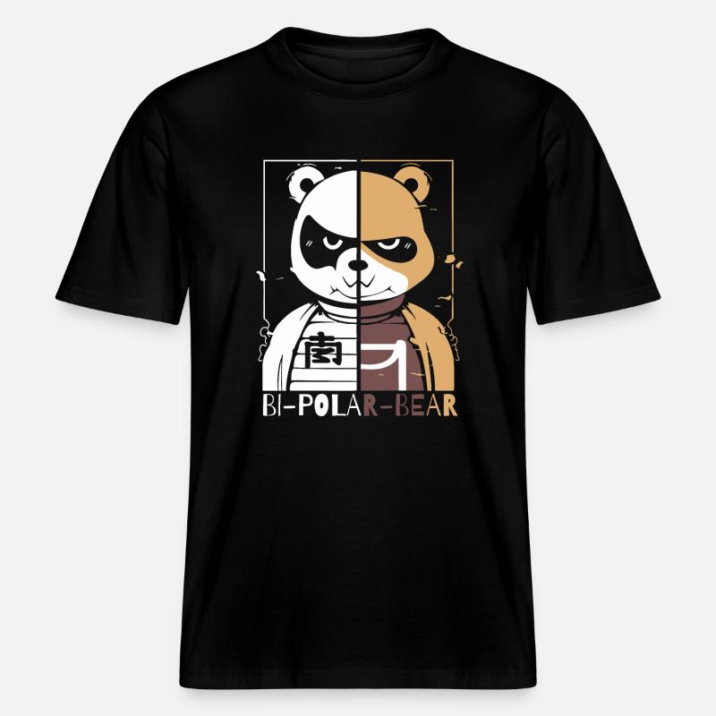 Bipolarer Polar Bär oder Eisbär -  RELAXED FIT Unisex Organic T-Shirt - Schwarz