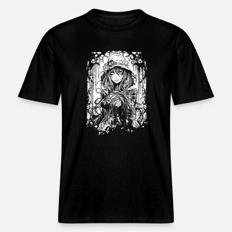 Gothic Anime Mädchen -  RELAXED FIT Unisex Organic T-Shirt - Schwarz