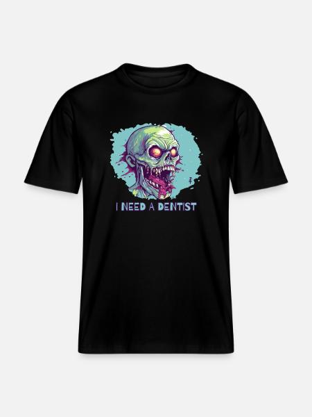 Dårlige tænder zombie, jeg har brug for en tandlæge -  Økologisk unisex T-shirt RELAXED FIT - sort